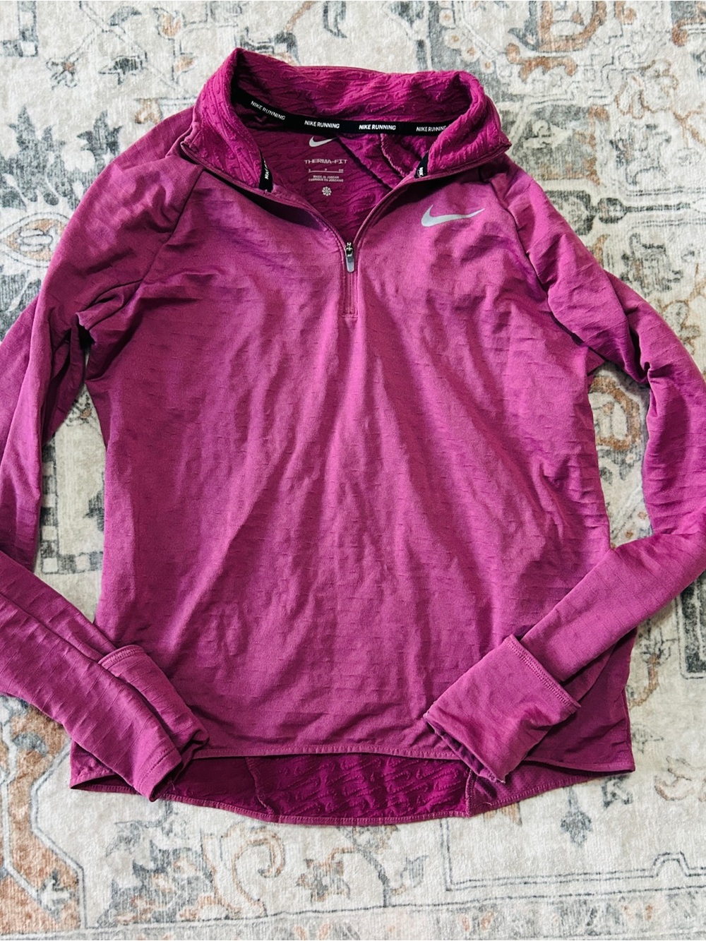 Nike Women's Magenta 1/4-Zip Long Sleeve Running Top